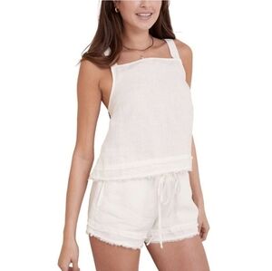 Bella Dahl Fray Hem Tie Back Linen Tank